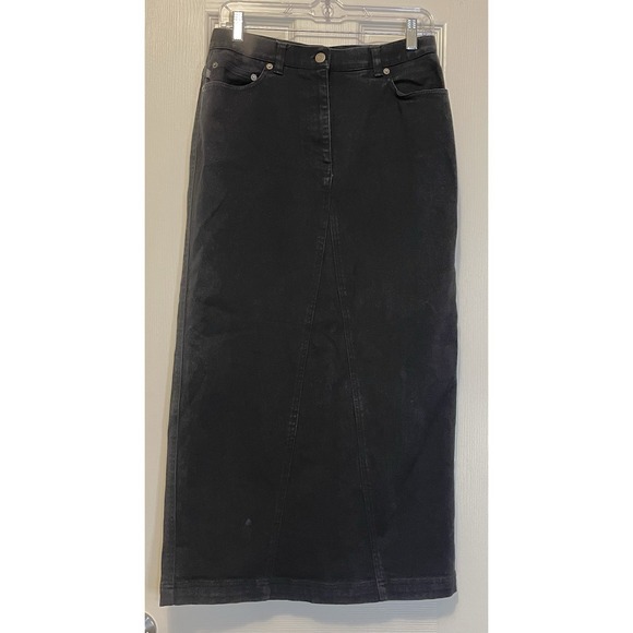 Ralph Lauren Dresses & Skirts - Lauren Ralph Lauren Vintage Black Midi Long Denim Skirt Women's Sz 8